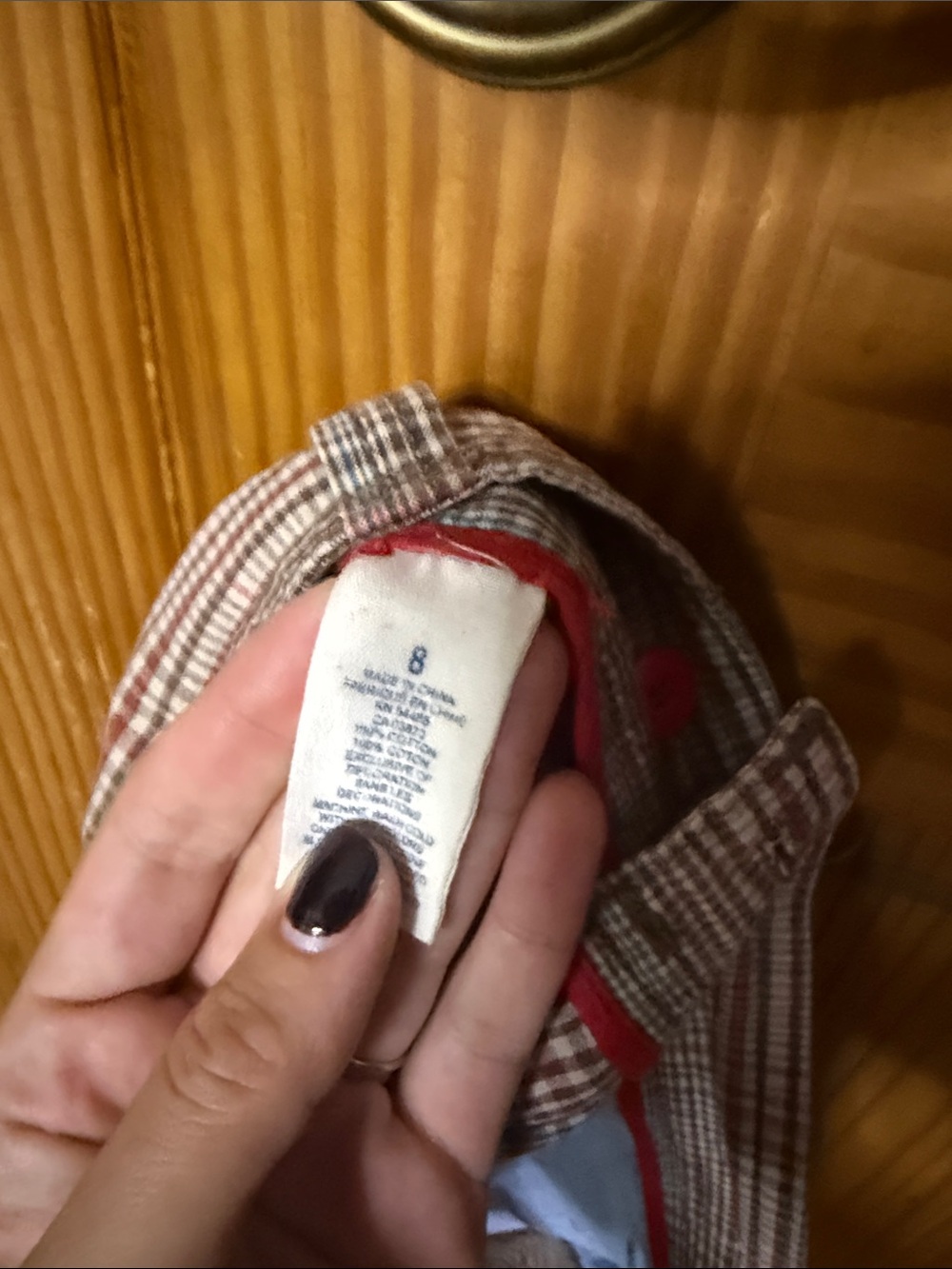 American Eagle Outfitters Plaid Jean Shorts - Tan & Black - Picture 4 of 4